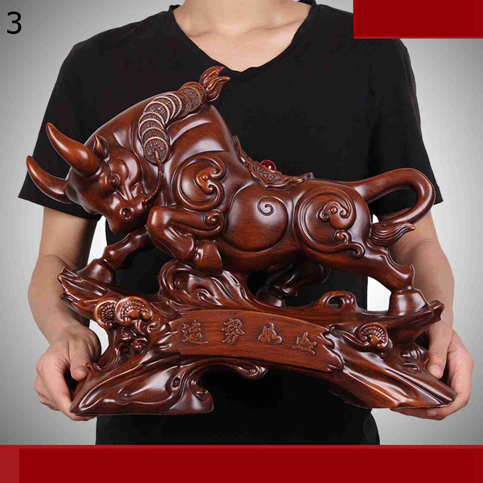 置き物 うし 牛飾り 牛の置物 丑年 十二支 金運アップ 風水動物 招財 厄除け 牛の彫像 仕事運 福運 成功 インテリア 本物そっくり 装飾用 風水アイテム/置物 縁起物 風水置物 樹脂製 引っ越し 贈り物にも最適