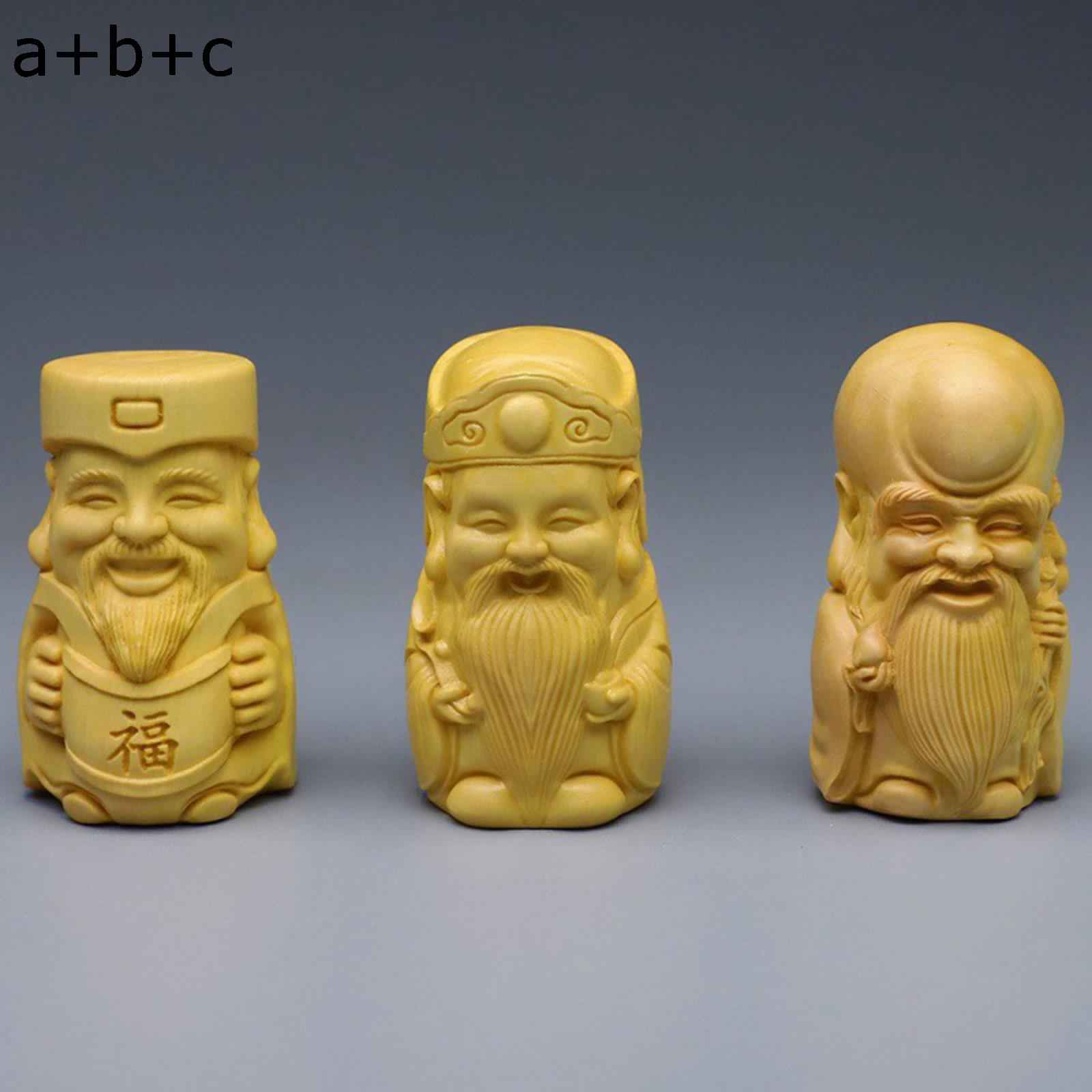 風水置物 置物 仏像 木彫り 可愛い ミニ 福神 木製 黄?木 金運 開運 運気上昇 お守り 木製 風水グッズ 風水祈願 仕事運アップ 成功祈願 インテリア オーナメント 贈り物にも最適 開店祝い デコレーション(4)