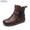 ウェッジ ショートブーツ レディース アンクルブーツ 秋冬 バックル付き 本革 細見え 痩せ 安定感 防水 防滑 おしゃれ 柔らかい クラシック アメカジ 短靴...
