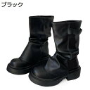厚底ブーツ ショートブーツ くしゅくしゅ レディース 袴用ブーツ 秋冬春 エンジニアブーツ 合皮 シンプル 美脚 滑り止め ソフト 歩きやすい 脱げない フェミ...