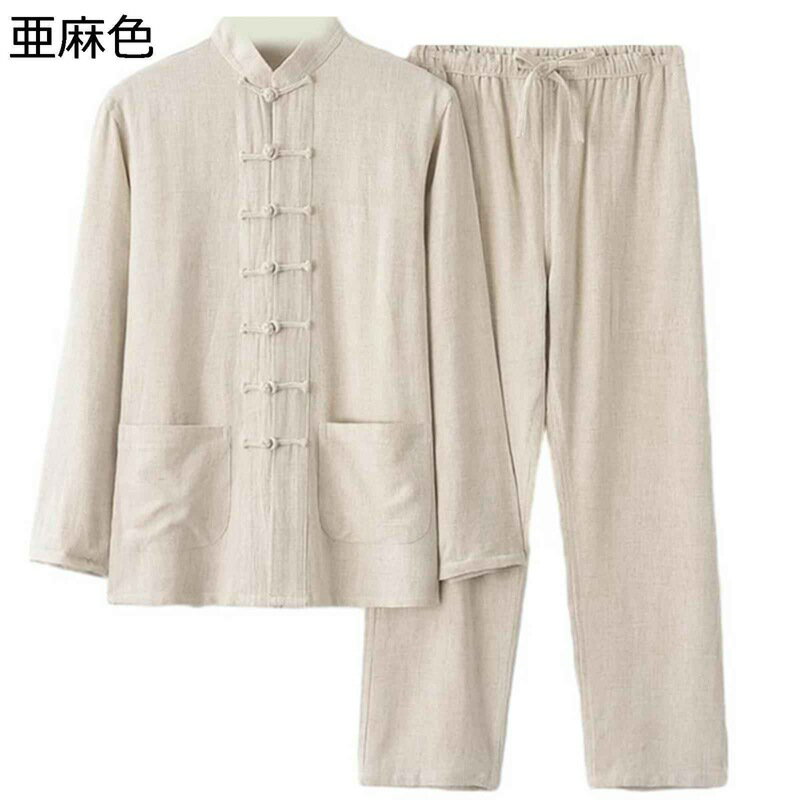 唐装 上下セット チャイナ服 伝統服 太極拳服 メンズ 春秋 通気性 速乾性 耐摩耗 カジュアル ゆったり おしゃれ 結び釦シャツ ヴィンテージ チャイナ風 2...