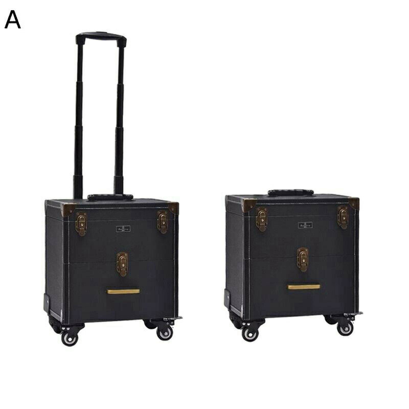 コスメ収納 化粧ボックス コスメボックス 化粧品収納 メイクアップケース 美容師用 化粧品ケース 収納用 ツールボックス スーツケース型 超軽量 キャスター付き 化粧品箱 防湿 出張 耐久性