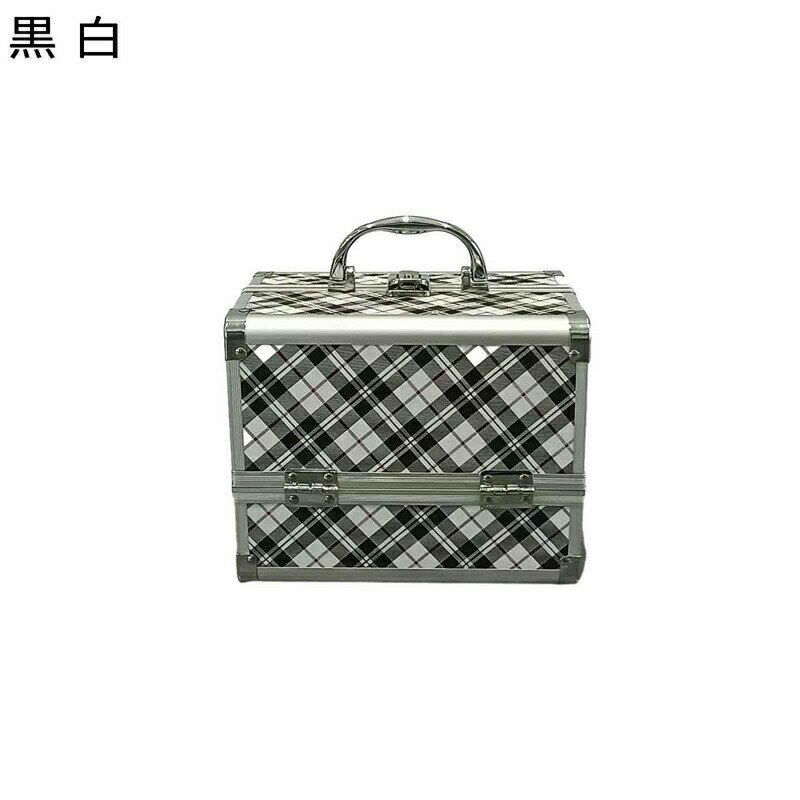 コスメ収納 格子 ボックス アーガイル柄 仕切り板 化粧ボックス コスメ収納 折り畳み式 2層 手提げ 多機能収納ケース メイクボックス 化粧品ボックス 超軽量...