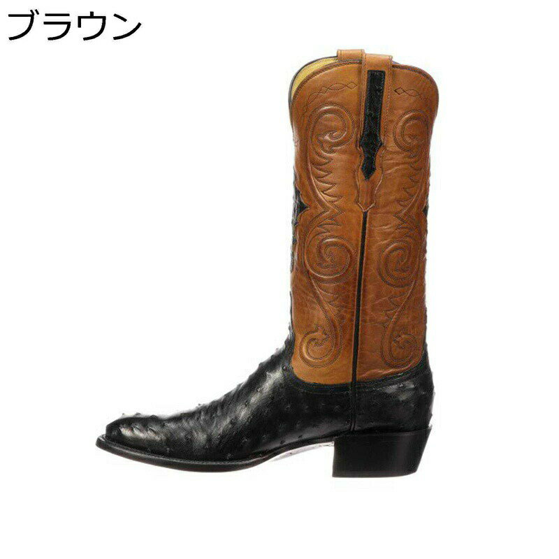 騎士ブーツ ウェスターブーツ メンズ フェイクレザー 秋冬用 ウェスター ミドルヒール 大きいサイズ ヴ..