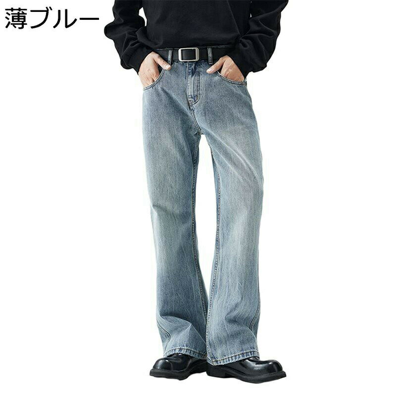 Gパン デニムパンツ ジーンズ 薄青 メンズ チノパンツ ゆったり ルーズ ヴィンテージ 大きいサイズ グ..