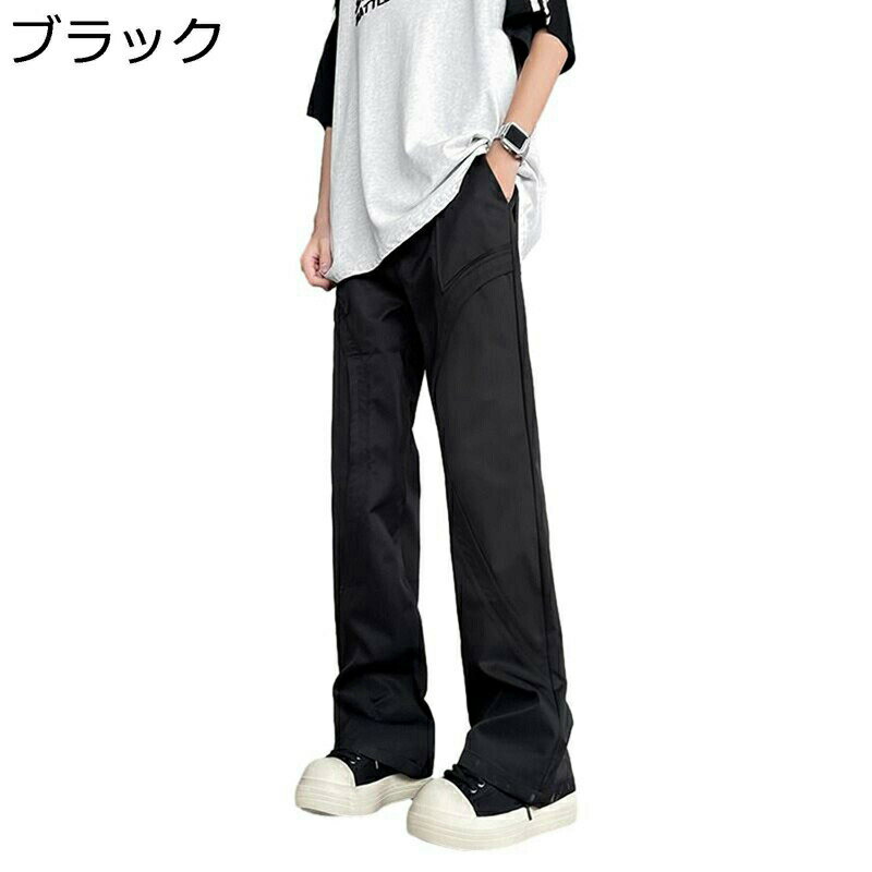 カーゴパンツ イージーパンツ ワークパンツ メンズ レディース チノパンツ サイドポケット おしゃれ カジュアル ゆったり ロングパンツ 前開きジッパー カジュアル 美脚 春秋着 日常 通学 ブラック グリーン