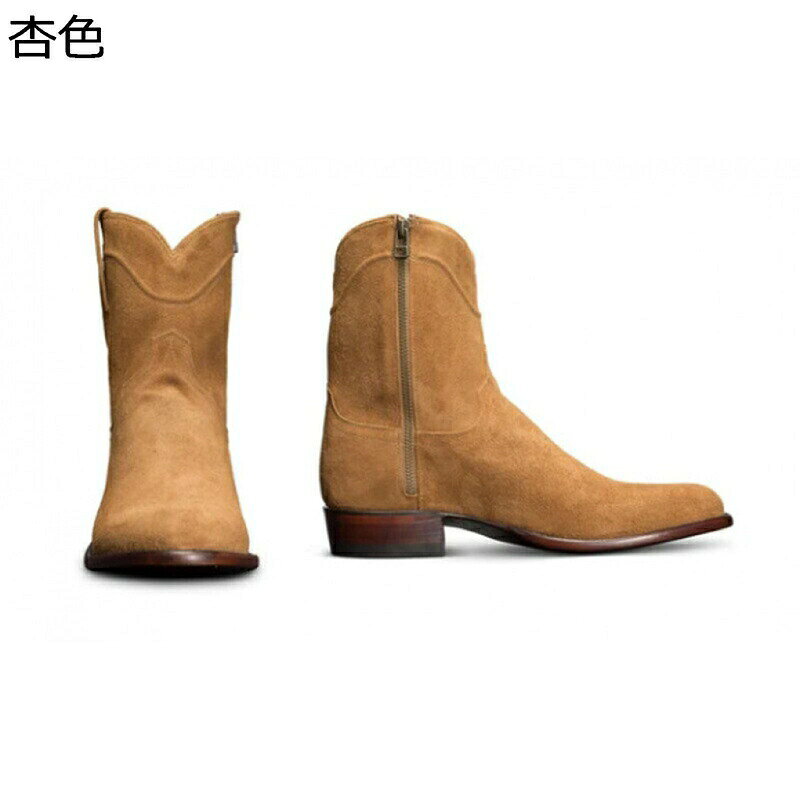 ショートブーツ ローヒール 大きいサイズ ミドル丈 メンズブーツ バイクブーツ ミリタリ カッコイイ カジュアル 防滑 通気 防水 耐久性 柔らか 秋冬用 雨靴 通勤通学 サラリーマン