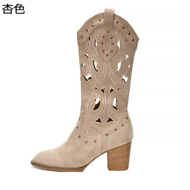 ロングブーツ レディース 袴ブーツ PU ロング 膝丈 透かし彫り ウェスタンブーツ 刺繍 11cmヒール シンプル 脚長 秋冬春 柔らか かわいい ガーリー 防水 防滑 ビッグサイズ ゆったり 入学式 通勤通学