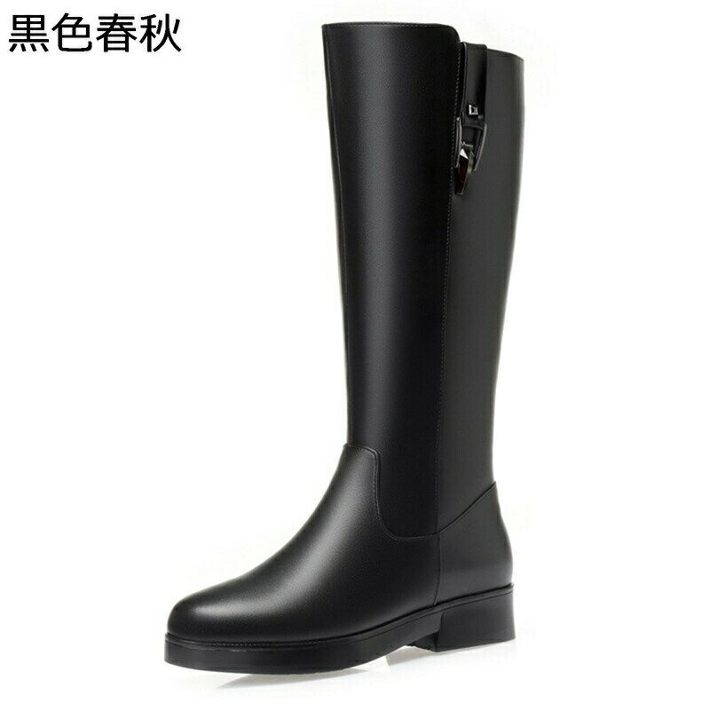 ロングブーツ レディース 本革 ジョッキーブーツ サイドジップ 防寒 膝下 ミドル丈 足細 着脱簡単 秋冬..