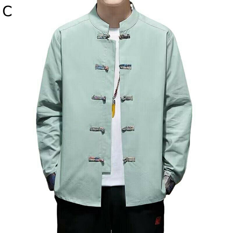 チャイナ服 唐装 漢服 長袖 ジャケット シャツ 中山服 チャイナ風 大きいサイズ カジュアル 立ち襟 前開き トップス アウター チャイナボタン 服 春秋 ファッション 青年 お出掛け 普段着 ストリート