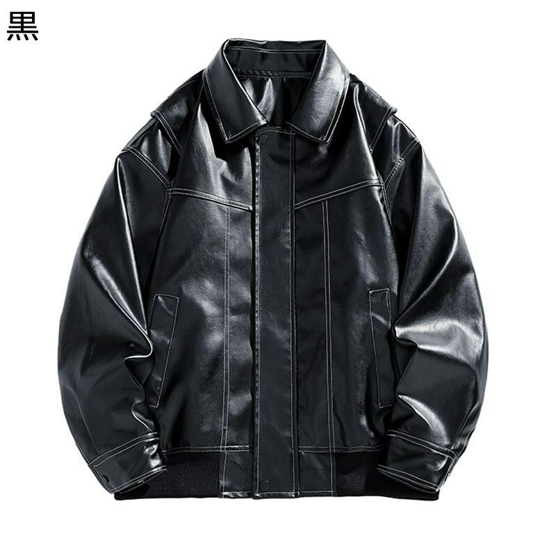 ライダースジャケット バイクジャケット フェイクレザー puレザーアウター メンズ 革ジャケット 防水 防寒 スタンドカラー 秋冬服 カジュアル かっこいい オートバイコート 皮ジャン ジュニア