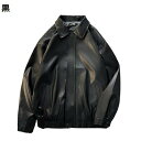 バイク ジャケット 革ジャン ライダースジャケット メンズ 防寒 PU革ジャン レザージャケット フェイクレザー ゆったり 撥水 コンフォート 合わせやすい フ...