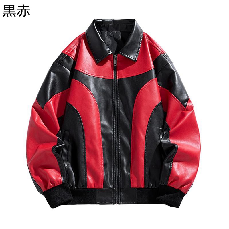 メンズ ライダースジャケット PUレザー 革ジャン バイカラー アメカジ ブルゾン ジャンパー かっこいい スタジャン 春秋 アウトドア 通勤 通学 男性用 バイク ファッション アウター