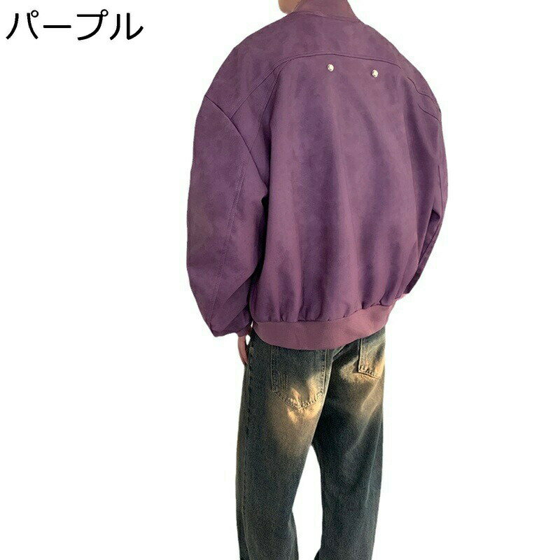 スタジアムジャンパー PUレザージャケット メンズ 春秋 革ジャン 立ち襟 アメカジ ヒップホップ 防風 アウター カジュアル スタジャン ジッパー ブルゾン バイク ウィンドブレーカー 大きいサイズ