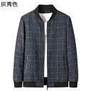大きいサイズ ジャケット メンズ 立ち襟 チェック柄 長袖 ビジネス カジュアル ショート丈 M〜6XL ポケット ルース 羽織り アウター 中年 お父さん 春...
