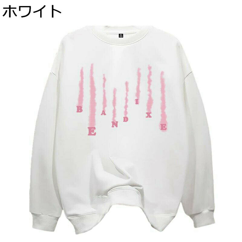 長袖 丸首 プルオーバー メンズ レディース ストリート 英字柄 プリント 韓国風 tシャツ パーカー トレ..