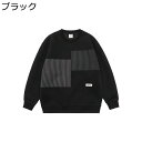 メンズ トレーナー 秋冬 ラウンドネック スウェット 防寒 パッチワーク プルオーバー 長袖 伸縮性 厚手 お洒落 カジュアル トップス パーカー オーバーサイ...