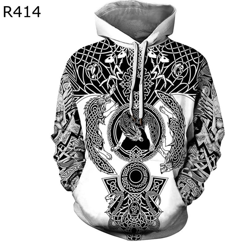 プルオーバー パーカー メンズ フード付き 大きいサイズ アメカジ おしゃれ バイキング神話 総柄 3Dプリント 春秋 ストリート カップル ゆったり カジュアル 学生 スポーツ