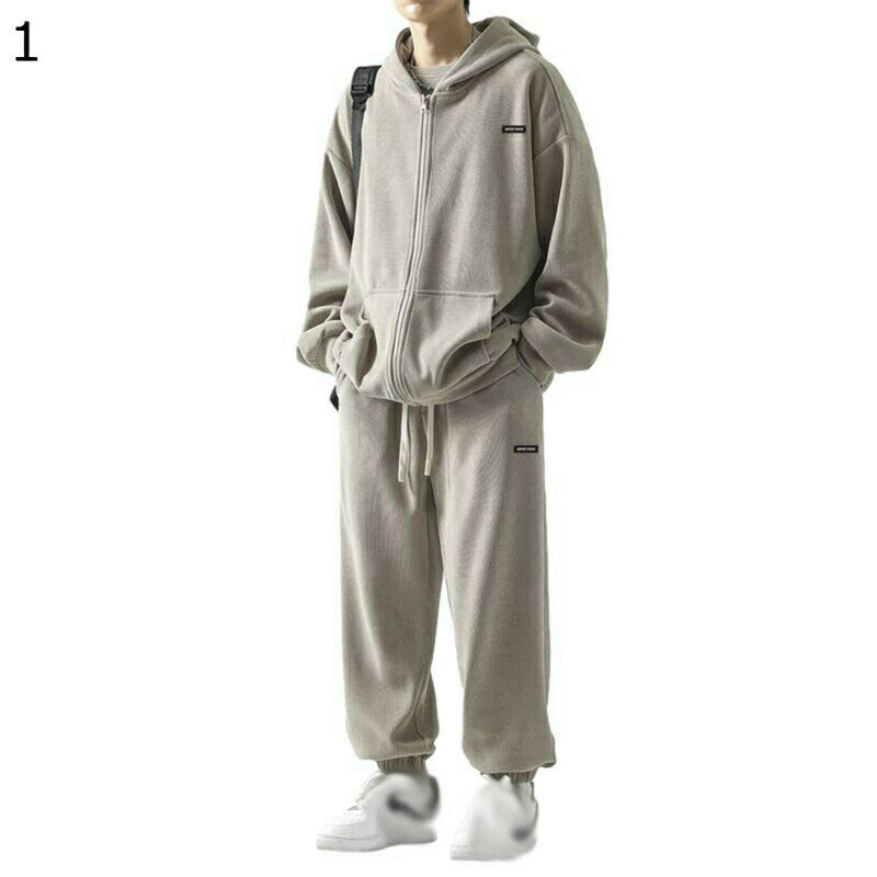 ジャージセット メンズ 3点セット 長袖 フード付 無地 パーカー トレーナー ズボン スウェット 防寒 伸縮性 トレーニングウェア スポーツ ベーシック プルオーバー カジュアル ストリート 秋服 上着