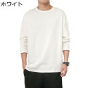 トレーナー プルオーバー メンズ tシャツ パーカー 長袖 春秋 ソリッドカラー 大きいサイズ カジュアル 韓国風 ゆったり ベーシック 上着 ファッション シンプル 体型カバー 普段着 お出掛け 通学 通勤