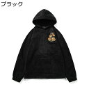 パーカー 花柄 刺繍 秋冬 hip hop ストリート 長袖 フード付き カジュアル ファッション ヴィンテージ ゆったり オシャレ 個性 原宿風 服 トレーナー プルオーバー 上着 青年 お出掛け 旅行 通学