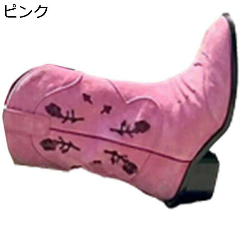 ウェスタンブーツ 花柄 刺繍 花飾り スエード レディース ロング丈 ジョッキーブーツ 秋冬靴 ミドルヒール 秋冬靴 粗いかかと ポインテッドトゥ ジップ 安定感 耐磨耗 防滑 身長アップ