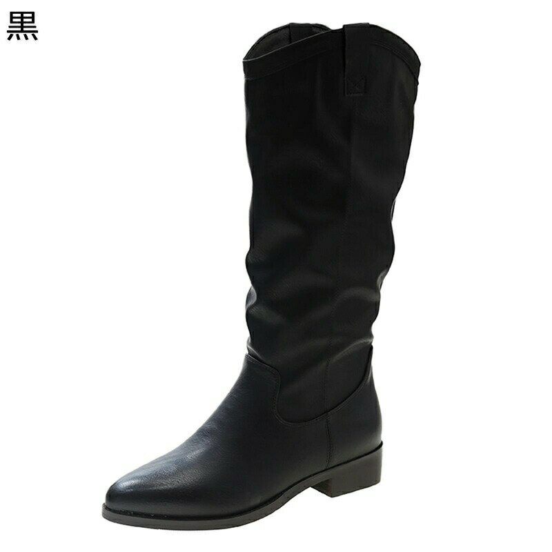 ジョッキーブーツ ロングブーツ 長ブーツ 高筒 レディース ロング丈 秋冬 太ヒール ミドルヒール ポインテッドトゥ ジッパー 秋冬靴 滑りにくい 走れる 屈曲 楽ちん おしゃれ 仕事 会社用