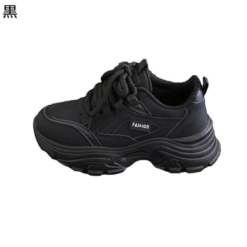 厚底 レディーススニーカー スポーツシューズ レースアップ 美脚 滑りにくい 耐摩耗 走れる 衝撃緩和 ..