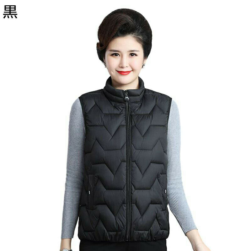 ベスト レディース 中綿ベスト チョッキ チョッキ 袖なし 立ち襟 暖か アウター 中綿入れ 秋冬服 お年寄り 婦人服 お年寄り ファスナー付き やわらか 防寒 保温 オシャレ ウィンターベスト