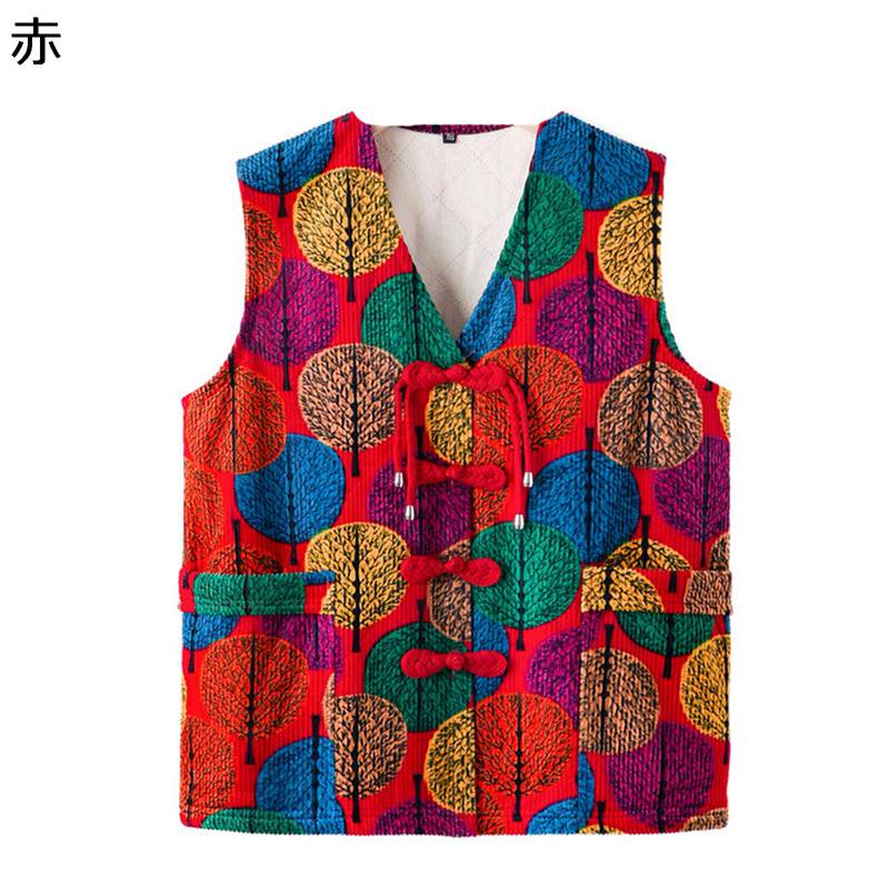 中綿ベスト ベスト レディース チョッキ 花柄 花 防寒ベスト 無袖アウター 中綿入れ インナー Vネック あったか トップス 秋冬用 中年 母へのギフト ママ やわらか 保温保暖 潮流 シンプル