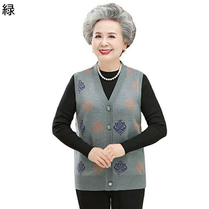 ニットベスト インナー ベスト レディース お年寄り 婦人服 お年寄り 無袖コート 刺繍 Vネックカーディガン 厚い 軽量 保暖保温 柔軟 防水性 女性 職場 ...