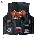 ライダースベスト PUレザー メンズ オートバイベスト 革ベスト 刺繍飾り ワッペン 欧米風 かっこいい 皮ジャン ライダースジャケット チョッキ 革ジャン バイク ノースリーブアウター 春秋冬