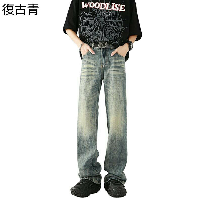 メンズ ジーンズ デニムパンツ 5XL フレア 韓国風 原宿系 ユニセックス ポケット 長ズボン スリム 脚長 大きいサイズ 前開き ジーパン カジュアル 美脚 着やせ チノパン ソフト かっこいい 街着 個性的