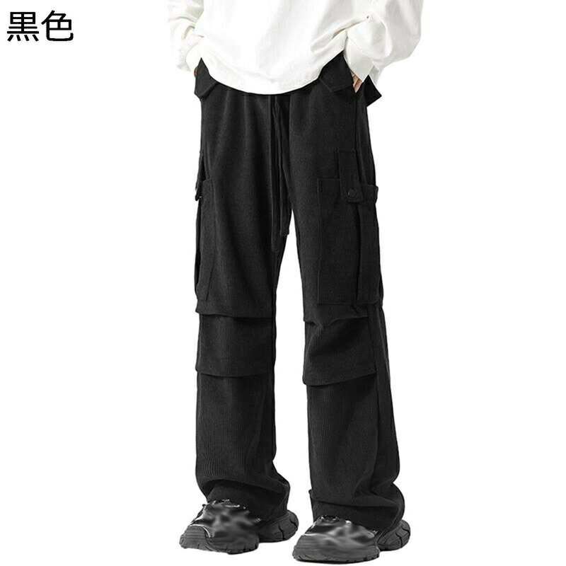 カーゴパンツ ワークパンツ メンズ コーデュロイ チノパン ゆったり ポケット付き おしゃれ カジュアル ゆったり 下着 前開きジッパー カジュアル 美脚 春着 秋用 旅行 学生