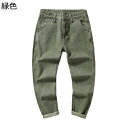 デニムパンツ メンズ ジーンズ チノパンツ テーバードパンツ M-5XL グリーン 緑 スリム 細身え ロングパンツ レトロ ファッション カジュアル コーディ...