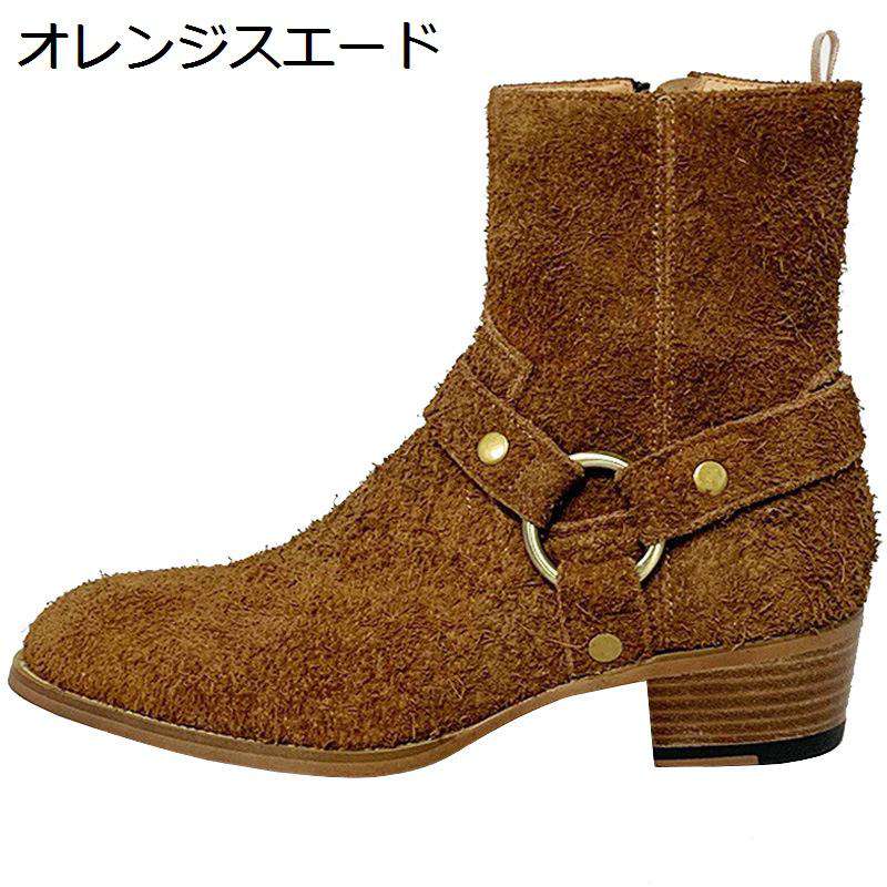 チェルシーブーツ ショートブーツ メンズ レザー サイドジップ スエード バックル付き 秋冬 ミドルカット 短靴 プレーントゥ 通気 防滑 防寒対策 イングランド お兄系 アメカジ ストリート 大きいサイズ