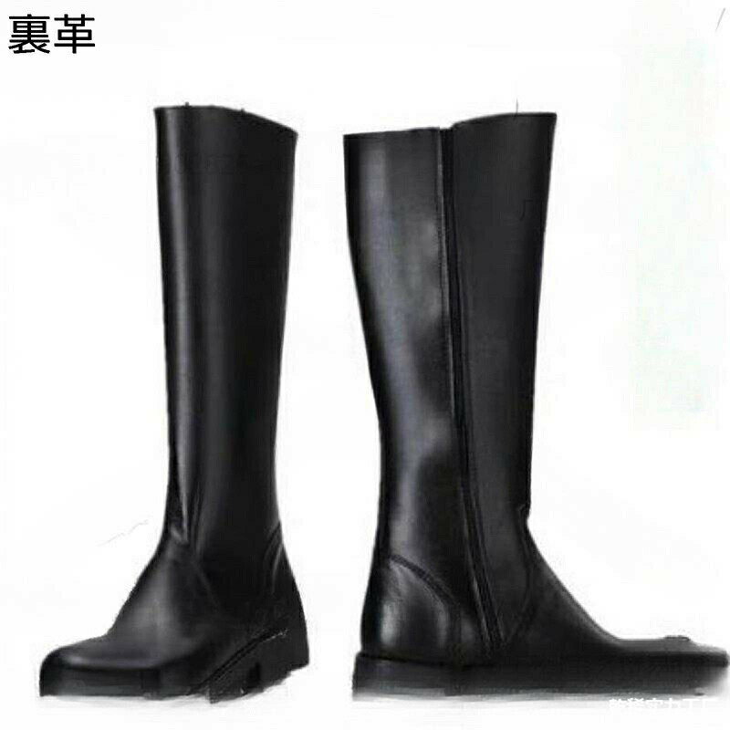 メンズ 乗馬ブーツ ロングブーツ 膝丈 袴ブーツ 秋冬 サイドジップ 高筒 男女兼用 合成皮革 足細 細身 ..