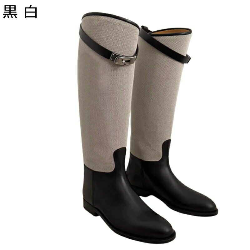 ウェスタンブーツ 本革 レザー ロング レディース ロング丈 バックル ベルト 金属 メタリック ジョッキーブーツ パッチワーク コンビ 太ヒール ミドルヒール ポインテッドトゥ ジップ 足細