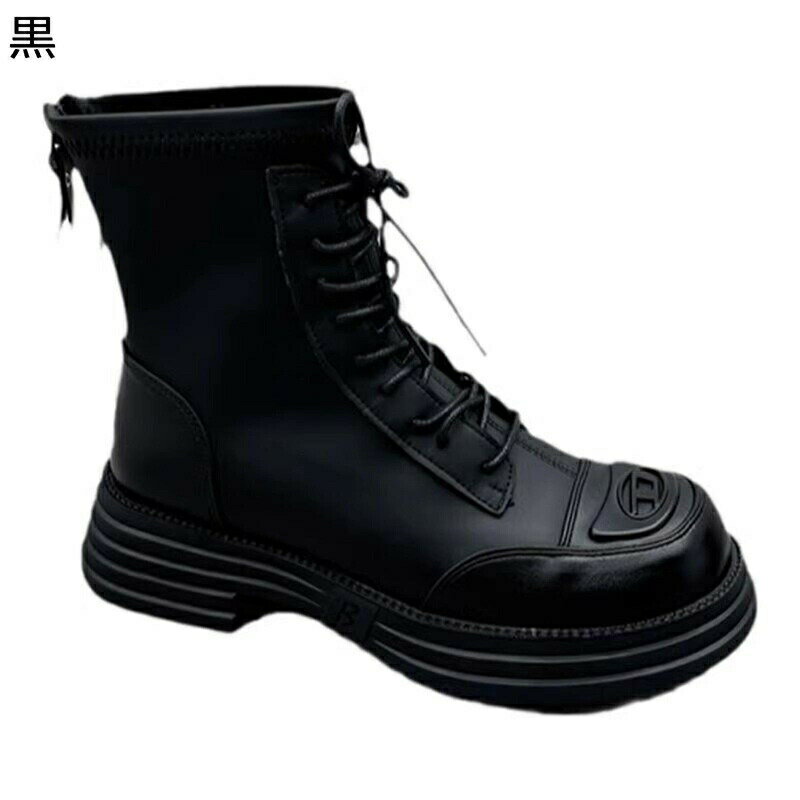 ジョッキーブーツ 編み上げ レースアップ ショートブーツ 短靴 レディース カジュアルブーツ 短め 秋靴 冬着 ミドルヒール チャンキーヒール ラウンドトゥ ジップ 美脚 カジュアル 安定感