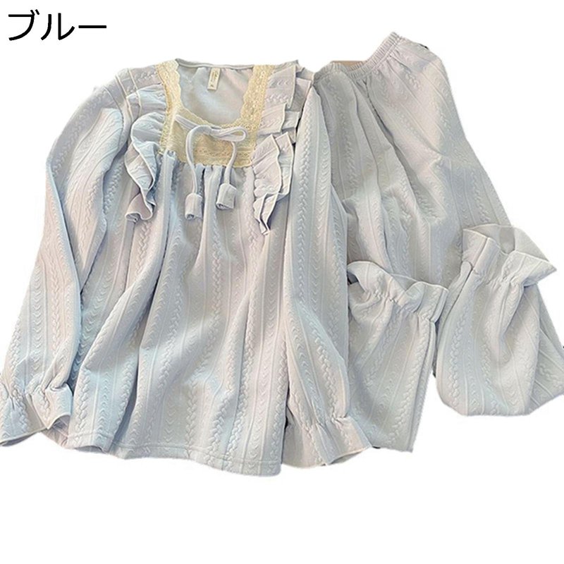 キルティング パジャマ レディース ルームウェア レースフリル プルオーバープル 蝶?び 姫系 キルトニ..