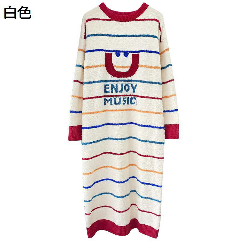 ルームワンピース ボーダー柄 可愛い ネグリジェ もこもこ ガウン レディース フード付き 厚手 厚手 フリース 保温 ふわもこ 寝巻き 前開きボタン 部屋着 便利服 マタニティウェア 産後 防寒 冷え対策