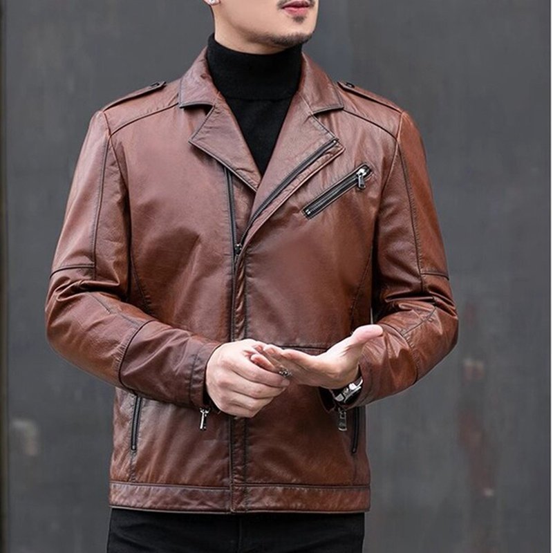 牛革ジャケット レザー ライダースジャケット メンズ オシャレ 本革コート ショート丈 男性用 カジュアル スリム カッコイイ バイクジャケット 春秋 アウトドア 薄手 防風 防寒 大きいサイズ