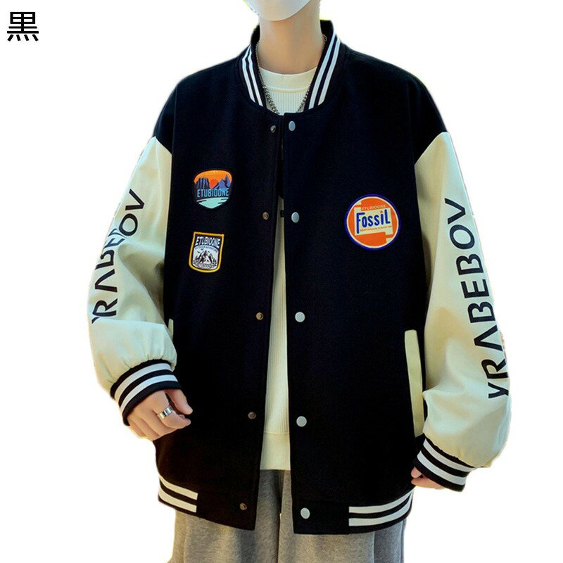 スタジャン メンズ べスボールジャケット ジャンパー 英字柄 カジュアル ヴァーシティ 野球服 スタジアムジャンパー アメカジ 防寒 保温性 体型カバー ブルゾン 春秋冬 外出 韓国風 アウトドア