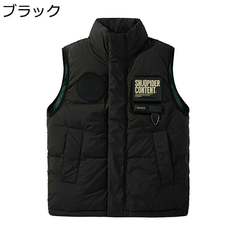 ダウンベスト メンズ 保温ベスト 秋冬 冬用ベスト 韓国 おしゃれ ゆったり カジュアル 厚手 防寒 あったかい 袖なしダウンジャケット 冬服 日常 旅行 スポーツ アウトドア