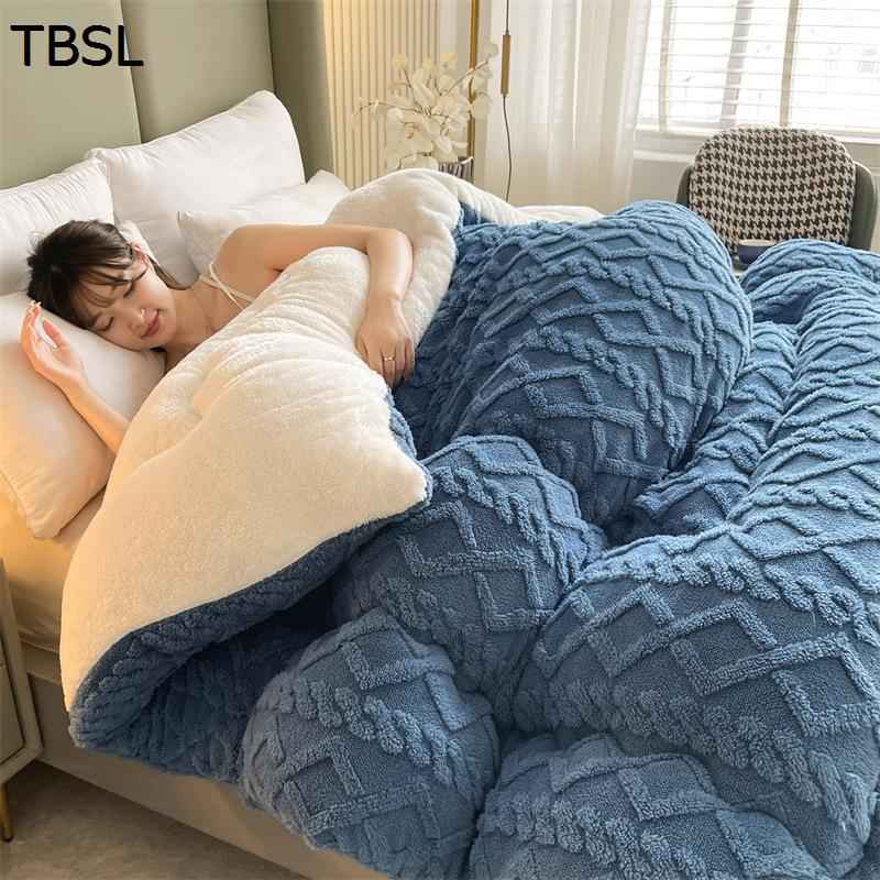 掛けふとん 2in1 肌掛け毛布 ダブル 裏シープ 厚手 冬用 ケーブル編み 掛け布団 吸湿発熱わた 保温 ふ..