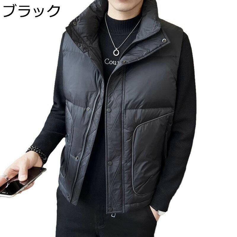 ダウンベスト メンズ ベスト 秋 冬 大きいサイズ 冬ベスト ビッグポケット ゆったり カジュアル 厚手 防寒性 保温 暖かい スポーツ アウトドア ビジネス 作業用 通勤 通学