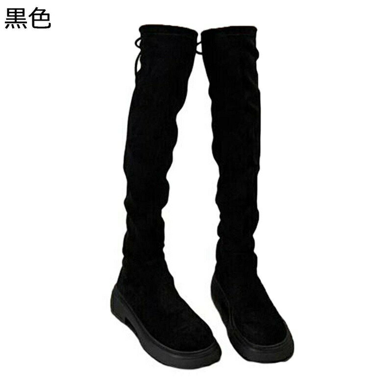 ロングブーツ オーバーニーハイ ハイヒール レディース フラット スエード感 ストレッチブーツ ラウンドトゥ 秋冬用 脱げない 落ちない 通勤 美脚 防水 シンプル セクシー ファッション