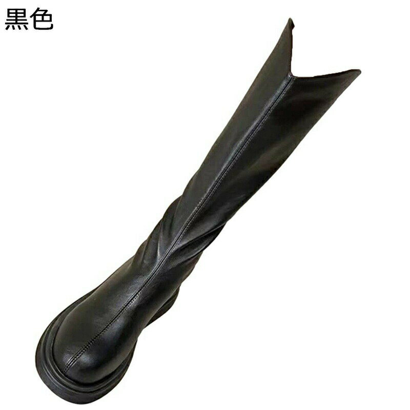 騎士ブーツ Vカット ロングブーツ ローヒール レディース ラウンドトゥ 秋靴 冬靴 長靴 バイクブーツ 乗馬 撥水 ファスナー 脱げない 防水 シンプル コンフォート 美脚 女子力 防寒 防滑