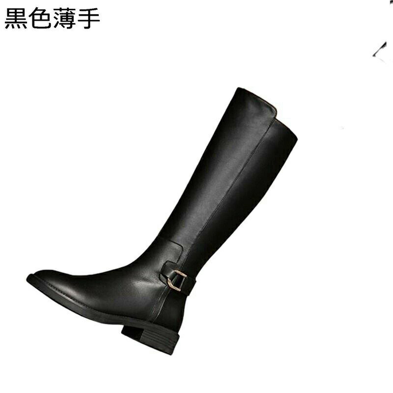 騎士ブーツ ロングブーツ ローヒール フェイクレザー ベルト飾り 秋靴 冬靴 レディース レインシューズ シンプル ポインテッドトゥ 無地 快適 セクシー ファッション 落ちない 撥水 長靴