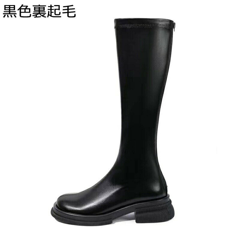 ロングブーツ 騎士ブーツ ローヒール 粗いかかと ファスナー レディース 秋冬 落ちない 脱げない 長ブーツ 長靴 セクシー ファッション 細見え シンプル 無地 痛くない 履きやすい